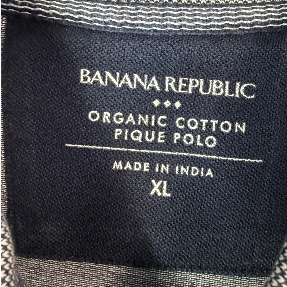 Banana Republic Polo Shirt Mens XL Navy Birdseye Organic Cotton Pique 554526-07
